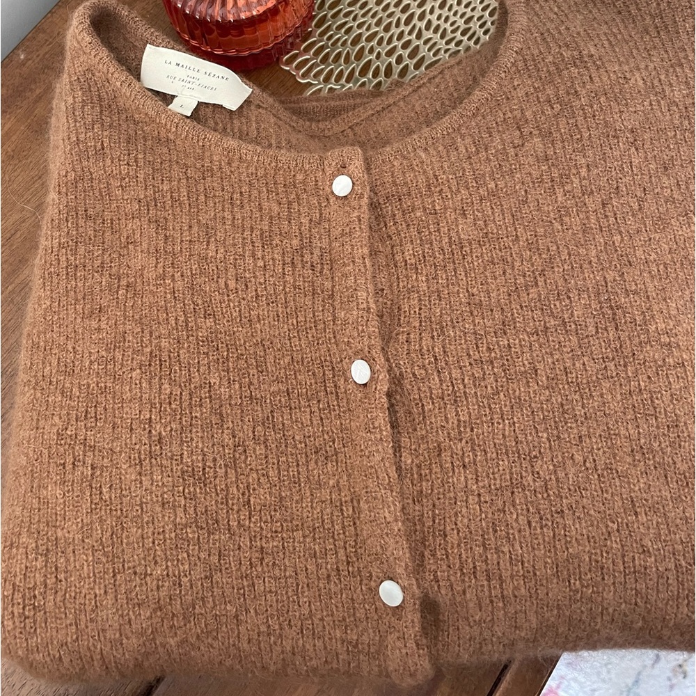 Sezane camel Gaspard cardigan size large
